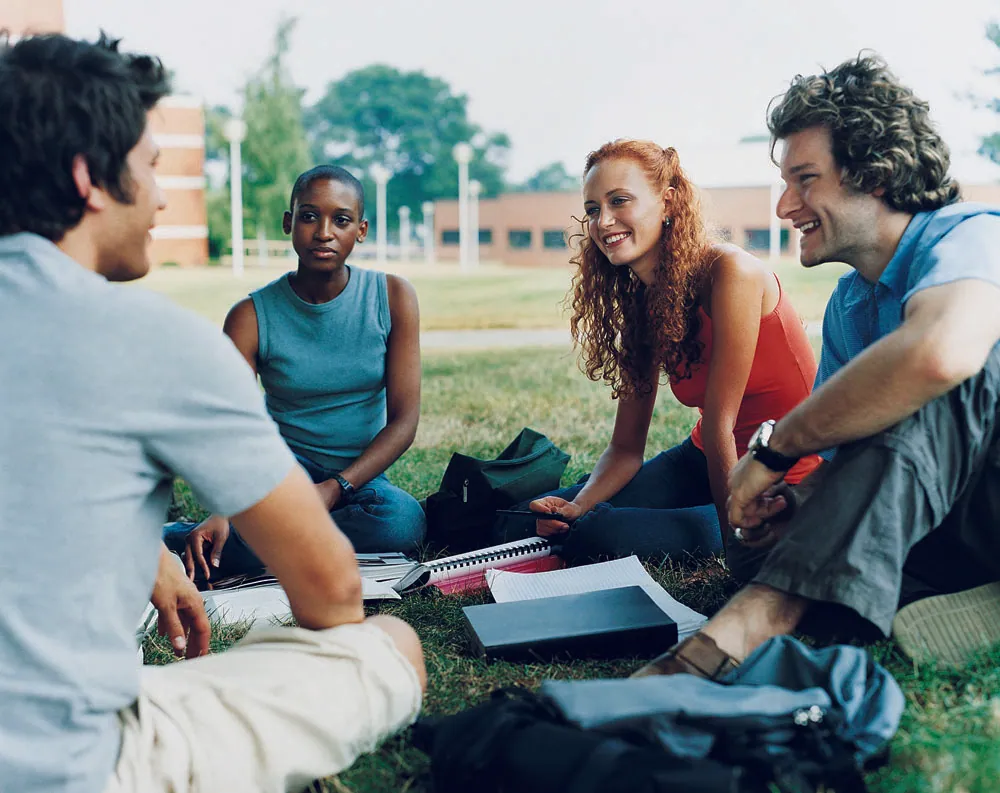 A group of students together